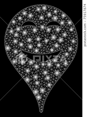 Flare Mesh Wire Frame Pleasure Smiley Map Marker with Flare Spots 75917874