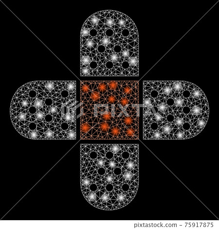 Glowing Mesh Network Plaster with Light Spots 75917875