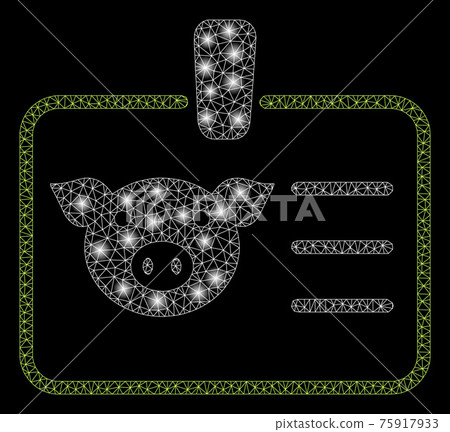 Glowing Mesh Network Pig Badge with Light Spots Glowing Mesh Network Pig Badge with Light Spots 75917933