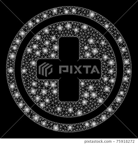 Glowing Mesh Network Pharmacy Cross with Flash Spots 75918272