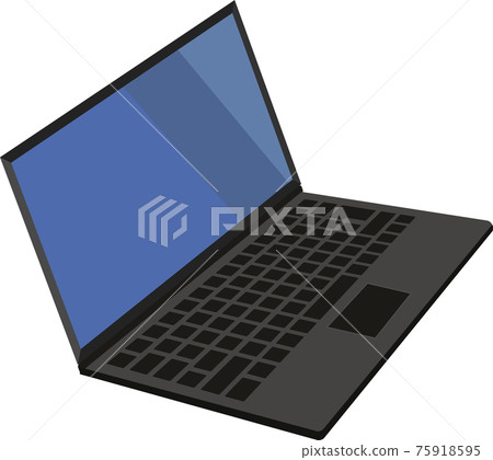 Laptop seen from diagonally above (left) - Stock Illustration [75918595 ...