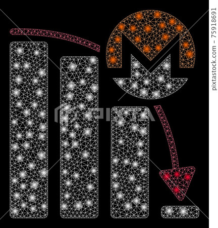 Flare Mesh Wire Frame Monero Falling Acceleration Chart with Light Spots Flare Mesh Wire Frame Monero Falling Acceleration Chart with Light Spots 75918691