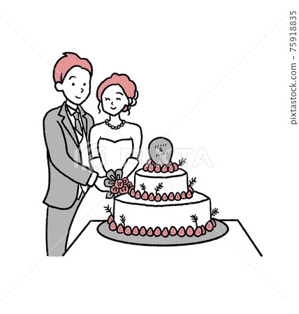 Illustration of cake sword wedding ceremony - Stock Illustration ...