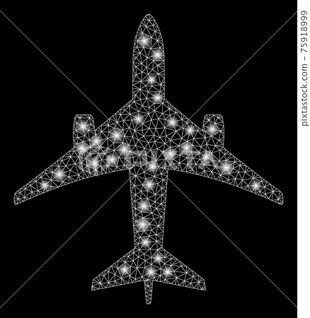 Flare Mesh Network Jet Plane with Flare Spots Flare Mesh Network Jet Plane with Flare Spots 75918999