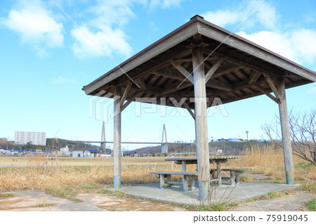 Scenery of Uchinada, Ishikawa Prefecture Sunset Bridge 75919045
