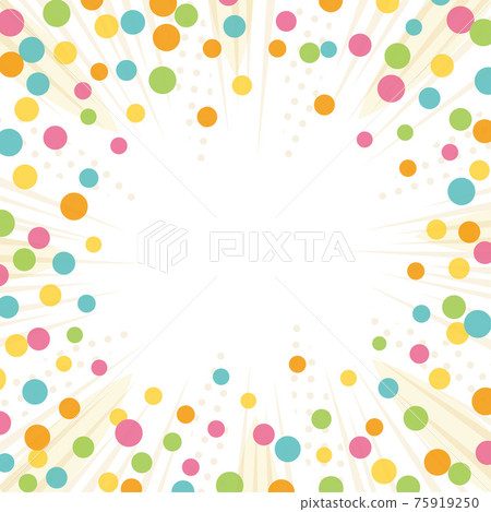 Comic-style concentrated lines and colorful confetti background illustrations 75919250
