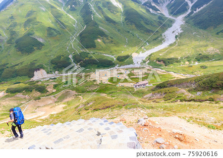 People who go down the Murodo trekking course toward Raichosawa Campground 75920616