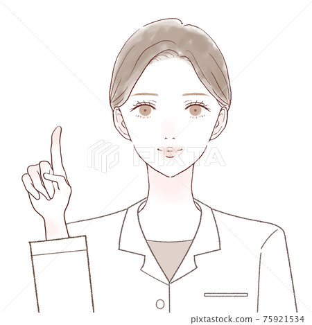 Female doctor explaining with a finger Female doctor explaining with a finger 75921534