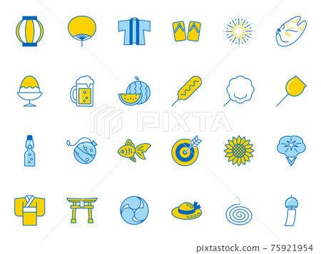 Summer festival icon set 75921954