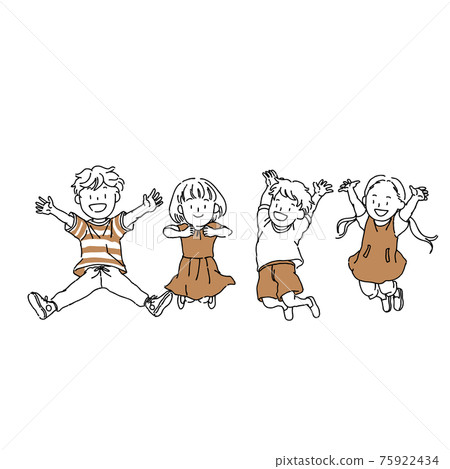 Children's friends Illustration Jump Energetic 75922434