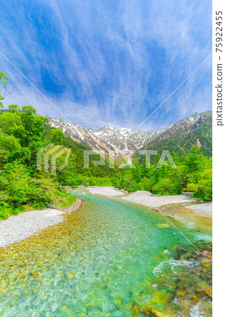 Kamikochi in early summer, Kappa Bridge and Mt. Myojindake [Nagano Prefecture] 75922455