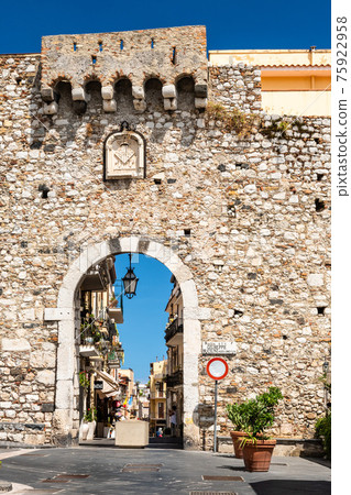 Catania medieval door to access Taormina, Italy 75922958