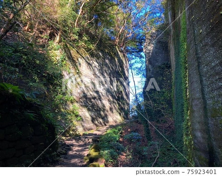 Path surrounded by rocks Path surrounded by rocks 75923401