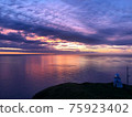 Purple and orange contrast sky and sea 75923402