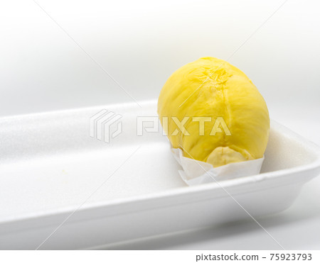 peace of durian fruite on white background 75923793