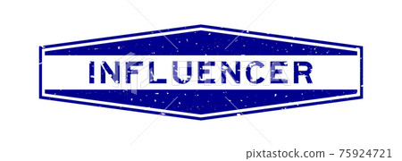 Grunge blue influencer word hexagon rubber seal stamp on white background Grunge blue influencer word hexagon rubber seal stamp on white background 75924721