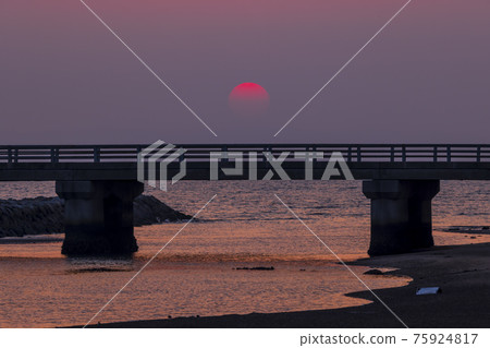 益岐山河的日落 75924817