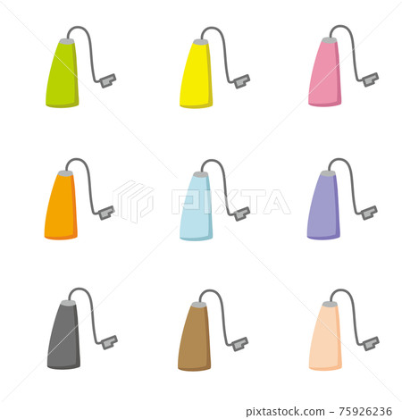 Color variation illustration of RIC type ear-hook type hearing aid 75926236