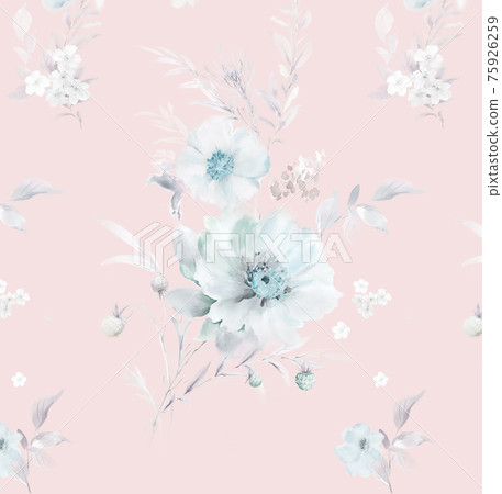  色彩豐富的花卉素材組合和設計元素 75926259