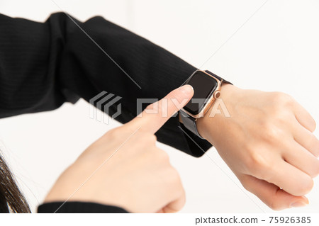 Business woman smart watch mask Business woman smart watch mask 75926385