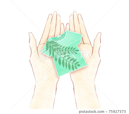 可持續和時尚的綠色 T 卹 75927373