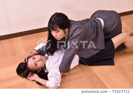 Female teacher sexually harassing female students in an empty classroom 10 Female teacher sexually harassing female students in an empty classroom 10 75927722