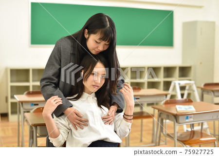 Female teacher sexually harassing female students in an empty classroom 6 Female teacher sexually harassing female students in an empty classroom 6 75927725