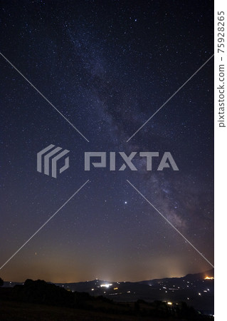 Tuscan landscape near Montepulciano at night, Italy Tuscan landscape near Montepulciano at night, Italy 75928265