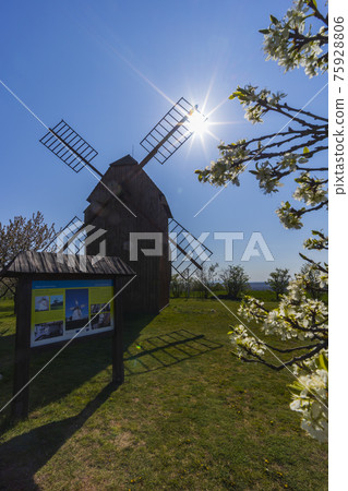 Stary Podvorov windmill. Southern Moravia. Czech Republic Stary Podvorov windmill. Southern Moravia. Czech Republic 75928806