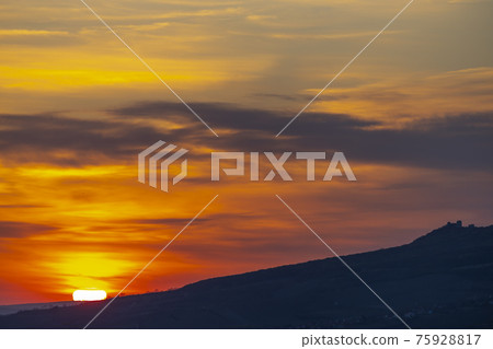 Sunrise in Palava with Devicky ruins, Southern Moravia, Czech Republic Sunrise in Palava with Devicky ruins, Southern Moravia, Czech Republic 75928817