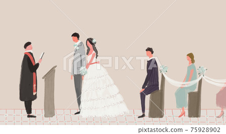 Weddings, guests attending, priests, priests, brides and grooms, weddings, vows, people 75928902
