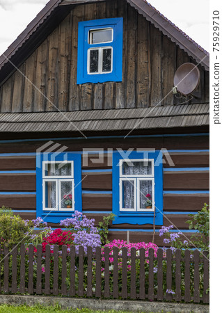 Old wooden houses in village Osturna, Spiska magura region, Slovakia Old wooden houses in village Osturna, Spiska magura region, Slovakia 75929710