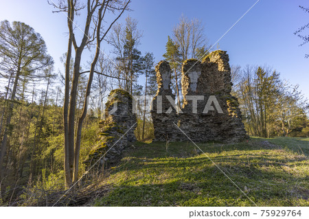 Chlum ruins from the 13th century near Zbysov, Central Bohemia, Czech Republic Chlum ruins from the 13th century near Zbysov, Central Bohemia, Czech Republic 75929764