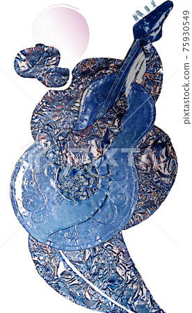 A person who plays the guitar, made of metal material 75930549