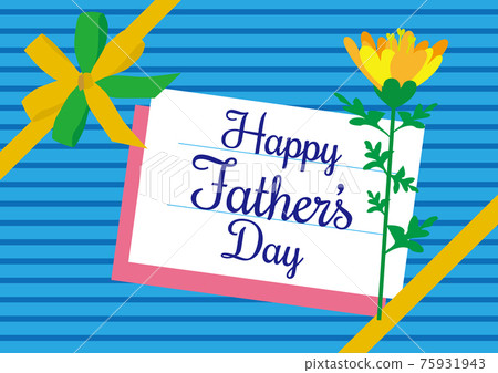 "Happy Father's Day" Gift Wrapping Style Greeting Card "Happy Father's Day" Gift Wrapping Style Greeting Card 75931943