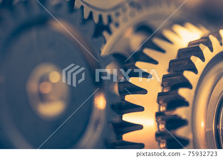 industrial gear wheels, close-up view 75932723