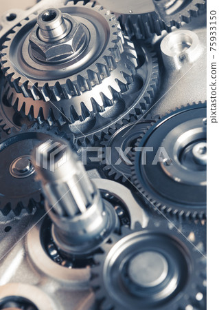 industrial gear wheels, close-up view 75933150