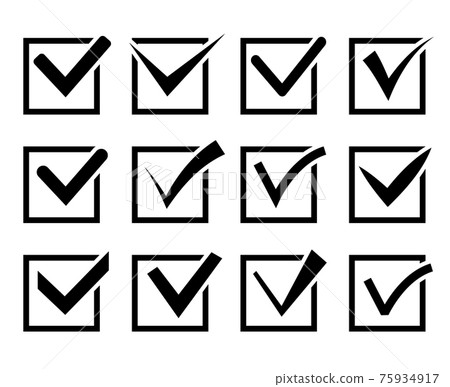 Check mark icon set 75934917