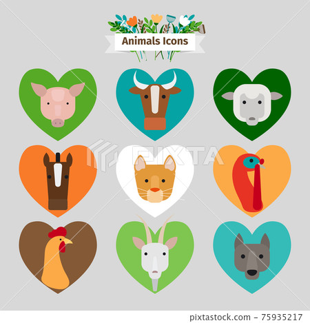 Farm animals and pets avatars 75935217