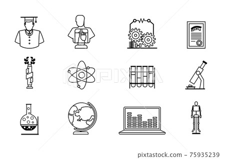 Education line icons Education line icons 75935239