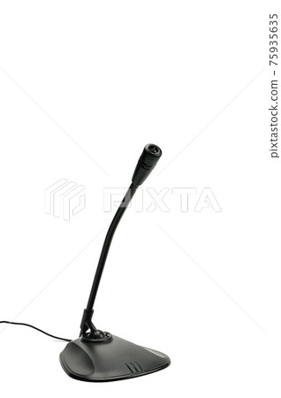 Talking microphone on white background Talking microphone on white background 75935635