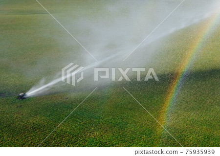 golf lawn sprinkler with rainbow 75935939