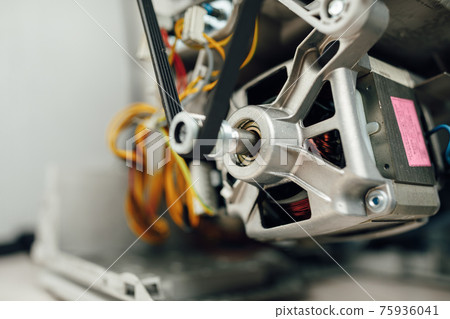 engine of washing machine with belt roller 75936041