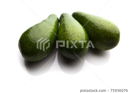 fresh avocados isolated on white fresh avocados isolated on white 75936076