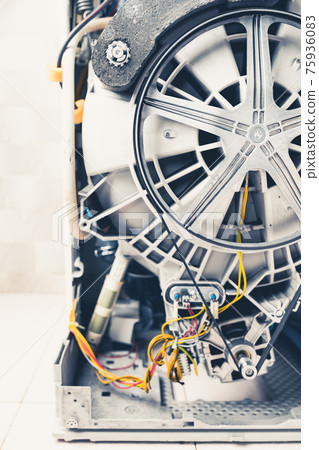 washing machine with open enclosure is ready for service 75936083