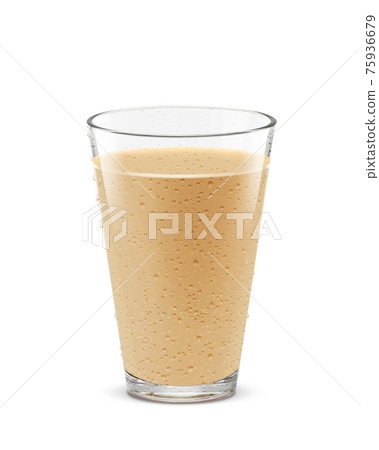 玻璃咖啡館牛奶飲料插圖真正的汗水 75936679