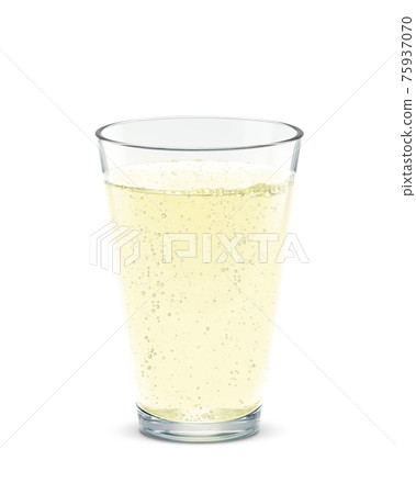 玻璃檸檬南瓜薑汁汽水飲料插圖真實 75937070