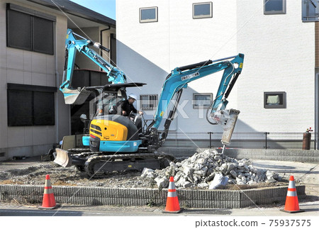 Demolition work site Demolition work site 75937575