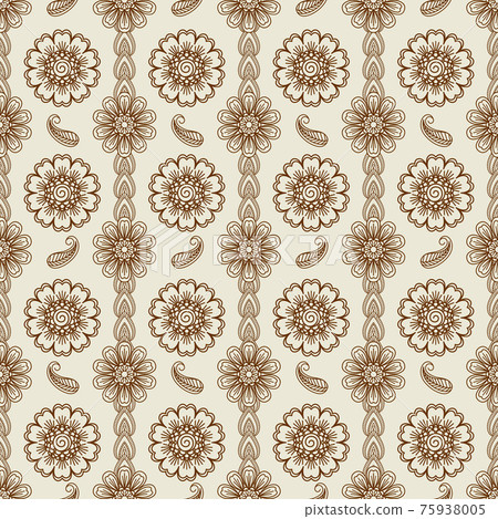 Henna floral seamless pattern Henna floral seamless pattern 75938005