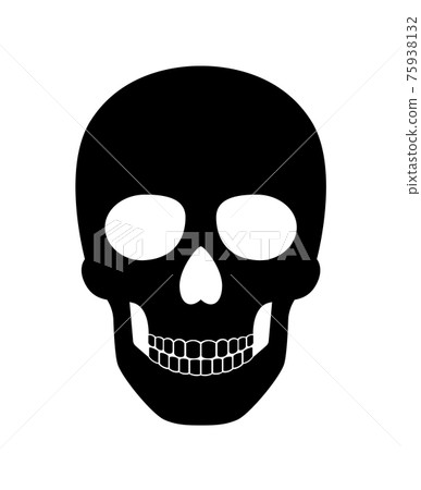 Black skull isolated on white background for pirate or halloween party Black skull isolated on white background for pirate or halloween party 75938132